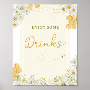 Poster Boire Table Bumblebee Party Baby Bridal Bee Douche