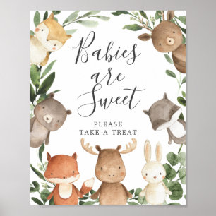Poster Bois amis Baby shower Les bébés sont doux signe