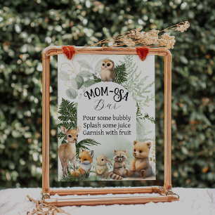 Poster Bois animal vert momosa bar Baby shower