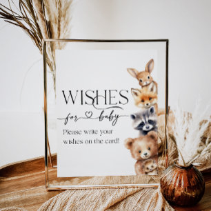Poster Bois Animaux Baby showers modernes