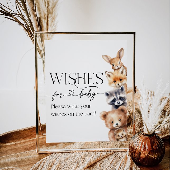 Poster Bois Animaux Baby showers modernes (Créateur téléchargé)