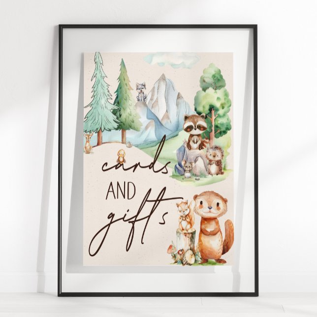 Poster Bois Animaux Boho Cartes Baby showers Cadeaux Symb (Créateur téléchargé)