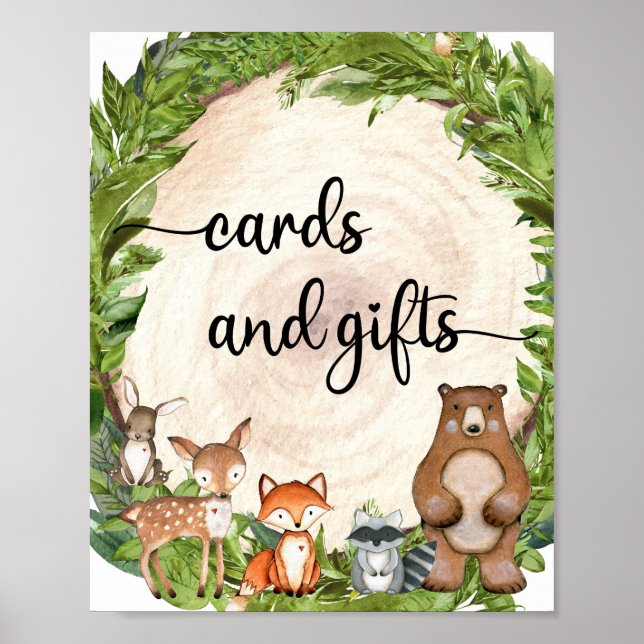 Poster Bois animaux forêts cartes et cadeaux (Devant)