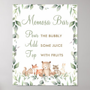 Poster Bois Animaux Verdure Maman-osa Momosa Bar