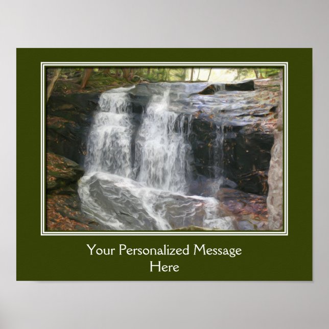 Poster Bois Cascade Nature Art Personnalisé (Devant)