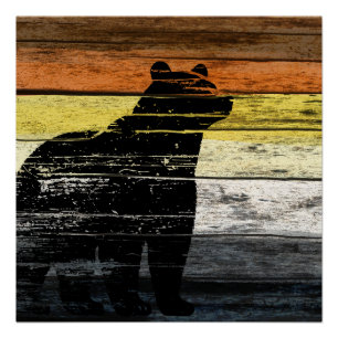 Poster Bois d'art Fierté de l'Ours