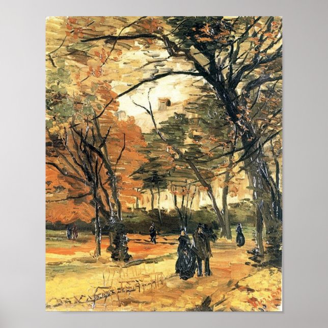 Poster Bois de Boulogne Personnes Marcher Van Gogh Art (Devant)