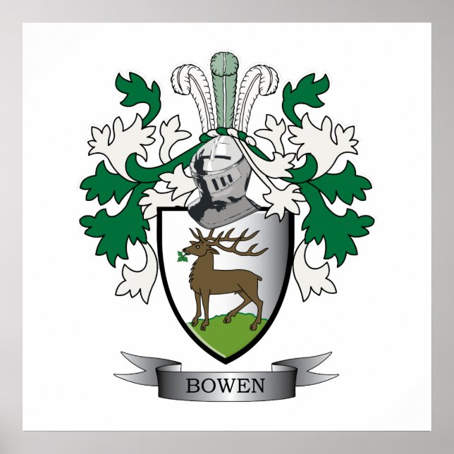 Poster Bois de famille Bowen Armoiries (Devant)