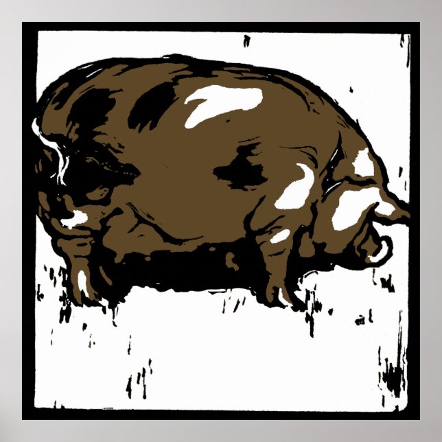 Poster Bois de l'État victorien Animaux de ferme Cochons (Devant)