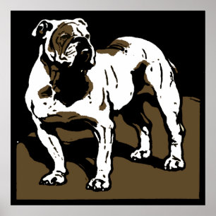 Poster Bois de l'État victorien Animaux de la ferme Bulld