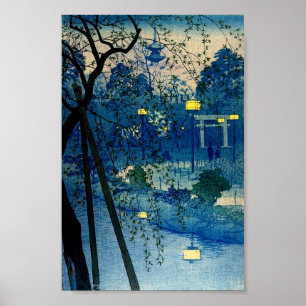 Poster Bois de soirée japonaise vintage Art Ukiyo-E
