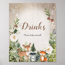 Poster Bois d'hiver Flore blanche Prenez un verre Signet