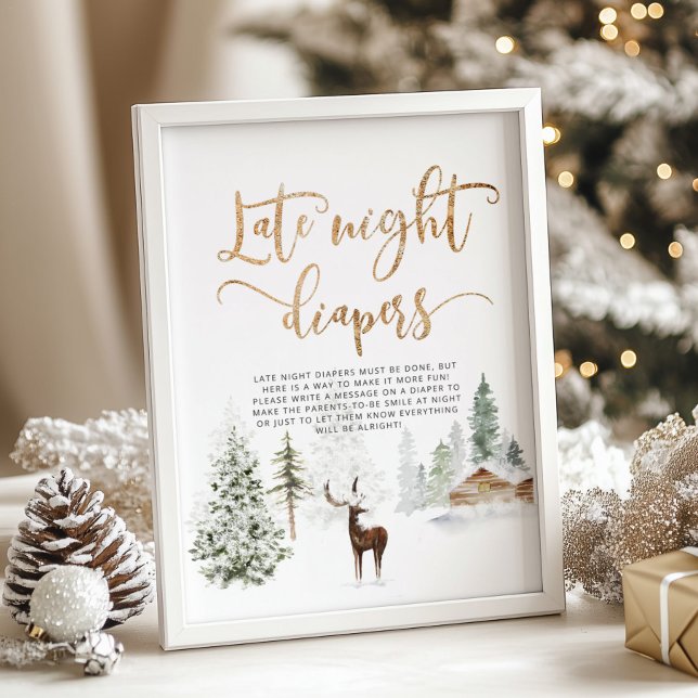 Poster Bois d'hiver Late couche de nuit (Créateur téléchargé)