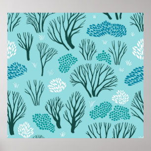 Poster Bois d'hiver : Vintage sans fil