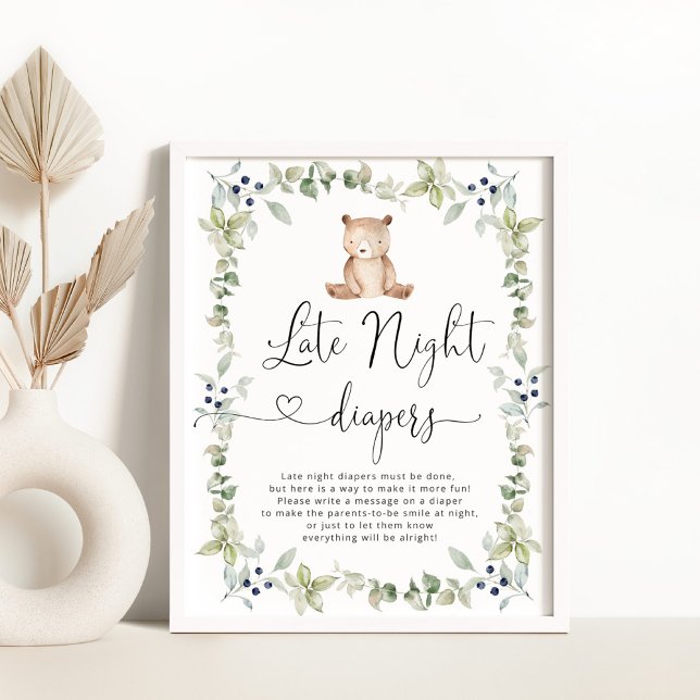 Poster Bois d'ours Late couche de nuit (Créateur téléchargé)