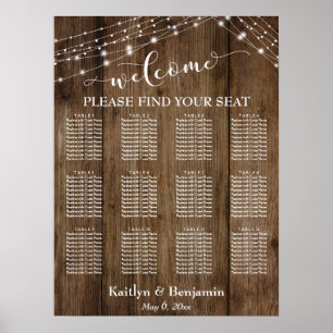 Poster Bois et lumières Timographe de bienvenue