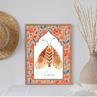 Bois Moth Terme Floral Custom Wall Art