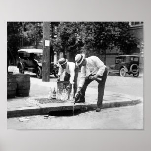 Poster Boisson alcoolisée en bas du drain - ère