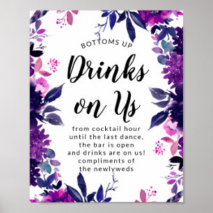 Poster Boissons amusantes sur nous Open Bar Wedding Récep
