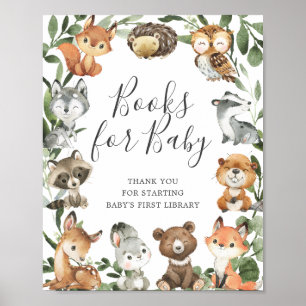 Poster Boissons Animaux De Bois Livres De Baby shower Pou
