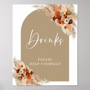 Poster Boissons d'arche beige bordeaux en terre cuite ora