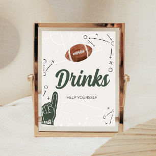 Poster Boissons de Baby shower de football