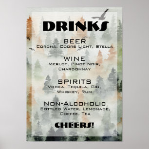 Poster Boissons de cocktail d'alcool Bar MODIFIABLE