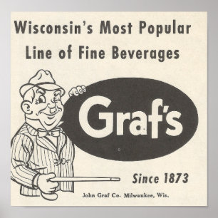 Poster Boissons de Graf 1957 ~ Grandpa Graf