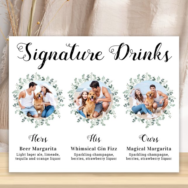 Poster Boissons de signature personnalisée Élégant Animau (Créateur téléchargé)