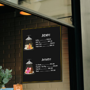 Poster Boissons du Menu de Fast Food   Desserts Sucrés Mi