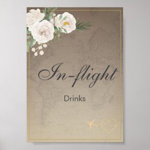 Poster Boissons en vol Thème de voyage Enterrement de vie