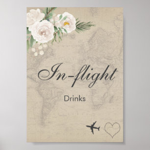 Poster Boissons en vol Thème de voyage Enterrement de vie