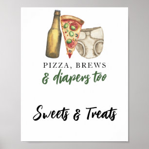 Poster Boissons et couches - Sucreries et friandises pour