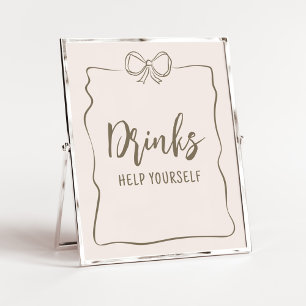 Poster Boissons minimalistes au Baby shower Coquette