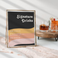 Boissons modernes rétro années 70 Signature arc-en