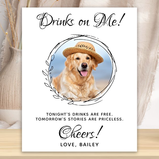 Poster Boissons Offertes Ma Photo Personnalisée Bar Chien (Créateur téléchargé)