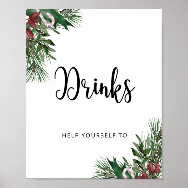 Poster Boissons père Noël pour bébé d'hiver (Devant)