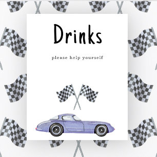 Poster Boissons pour la fête prénatale de bébé garçon voi