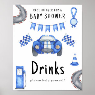 Poster Boissons pour une baby shower garçon voiture de co