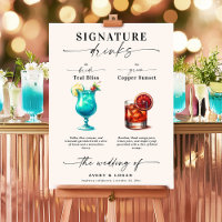 Boissons Signature de la Mariée et du Marié Teal e