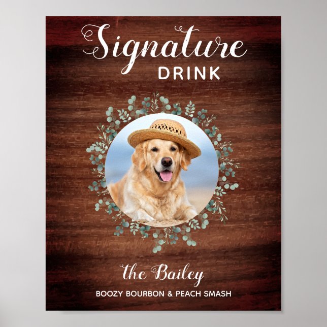 Poster Boissons Signature du Bar pour Mariage de Compagno (Devant)