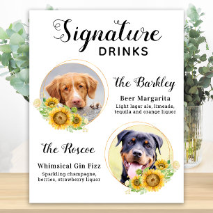 Poster Boissons Signature Personnalisées Tournesols Maria