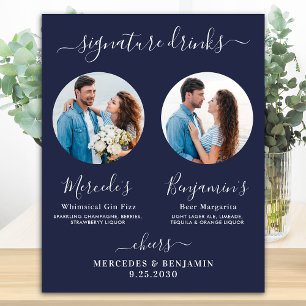 Poster Boissons Signature Photo Personnalisée Mariage Ble
