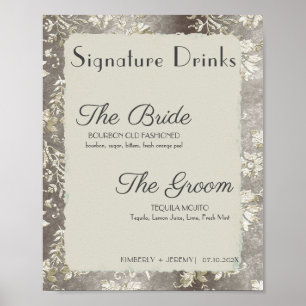 Poster Boissons Vintages et élégantes en Mariage d'eau