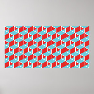 Poster Boîte à cube coloré isométrique dossier motif sans