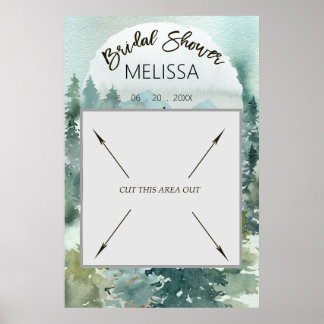 Poster Boîte à photos de douche de mariée rustique mervei