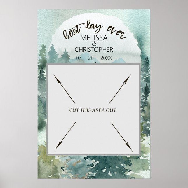 Poster Boîte à photos de mariage rustique merveilleuse en (Devant)