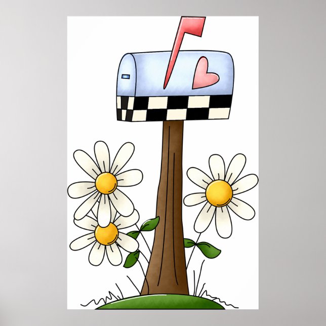 Poster Boîte Aux Lettres Et Marguerites (Devant)