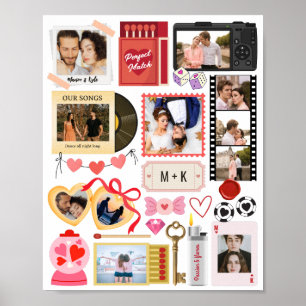 Poster Boîte d'allumettes Photo Collage Parfait Couple Ré