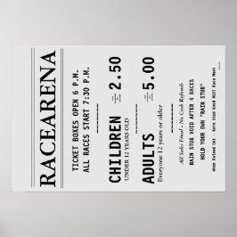 POSTER BOÎTE DE BILLETS RACEARENA BUREAU BILL DANBURY FAI